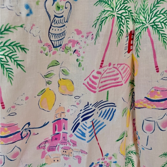 Calypso Tropical Beach Vacation Resort Wear Button Back Tank Top - Picture 3 of 7